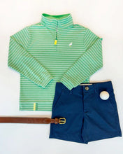 Prepletic™ Hayword Half Zip Gibson Island Green Stripe