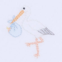 Vintage Stork Footie - Light Blue