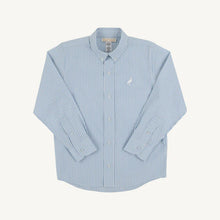 Dean's List Dress Shirt Barrington Blue Tally Ticking Stripe