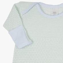 Paty Solid Mint Gown w/ Blue Pima Trim