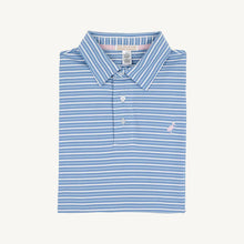 Prim & Proper Polo Sumner County Stripe (Sunrise Blvd. Blue) with Palm Beach Pink Stork