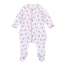 Jolly Ribbons Print Ruffle Zip Footie