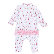 Jolly Ribbons Print Ruffle Zip Footie