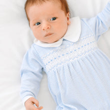 Benjamin Smocked Footie Light Blue