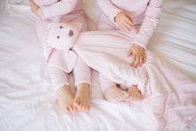 Pink Mini-Stripe Dog Lovey + Paci clip holder