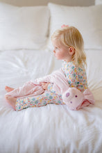 Pink Mini-Stripe Dog Lovey + Paci clip holder