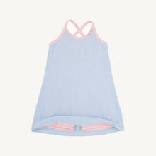 Prepletic™ Little Miss Tennis Dress Beale Street Blue Seersucker with Palm Beach Pink