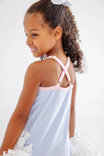 Prepletic™ Little Miss Tennis Dress Beale Street Blue Seersucker with Palm Beach Pink