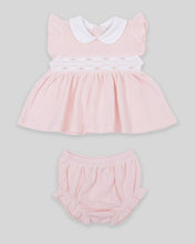 Mini Dress Set Emma Baby Girl Special Knit Pima Cotton Hand Smocked - Pink