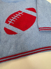 Crewneck Sweater Baby -Light Blue w/ Football in Red