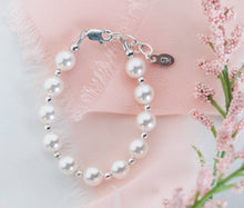 Girls Silver Chunky Pearl Kids Bracelet Children's Jewelry