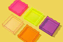Wavy Acrylic Tray - Square - Hot Pink