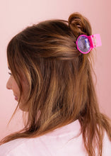 Claw Hair Clip - Small - Pink w/ Purple Oval Gemstones