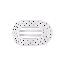 White Polka Dot Party Medium Flat Round Hair Clip