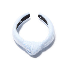 TBBC x LELE BEALE ST BLUE HERRINGBONE KIDS KNOTTED HEADBAND