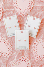 Screwback Stud Earrings - Nora Heart Pink