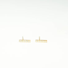 Sparkle Bar Mini Pave Gold Earrings