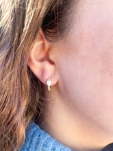 White Heart Huggie Earrings