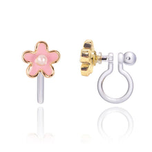 CLIP ON Cutie Earrings | Pink Fancy Flower