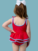 Crochet Detail Peplum One Piece Swimsuit