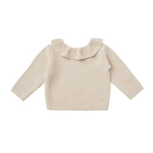 Ruffle Collar Knit Sweater + Knit Bloomer, Natural