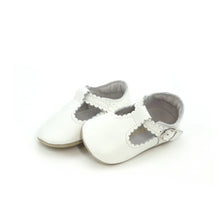 Elodie White Scalloped Crib Shoe