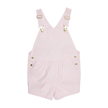 Channing Choo Choo Overalls Palm Beach Pink & Worth Avenue White Stripe With Heart Applique
