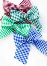 Gingham Sailor Bow, Snap Clip, Burgundy